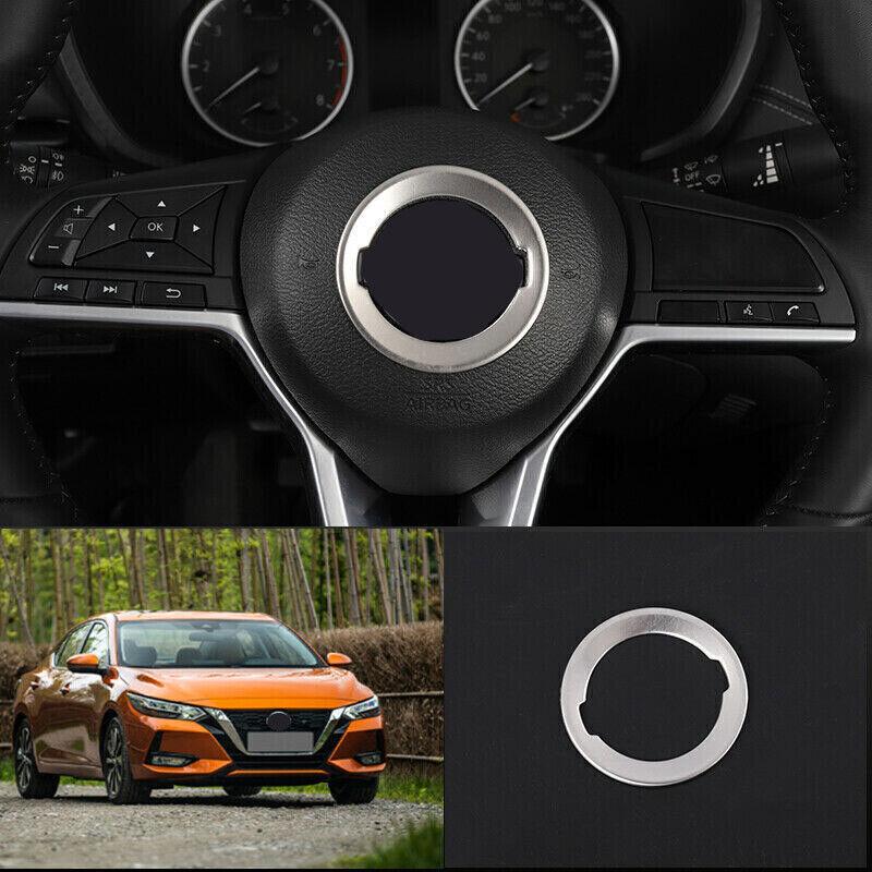 Steel silver Steering wheel center Ring Trim For Nissan Sylphy Sentra -