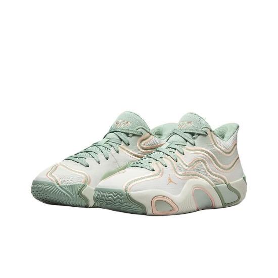Jordan Tatum 3 Anti Slip Wear Resistant Mid Top Children's Basketball Shoes Beige Green Kids' HF3136-002