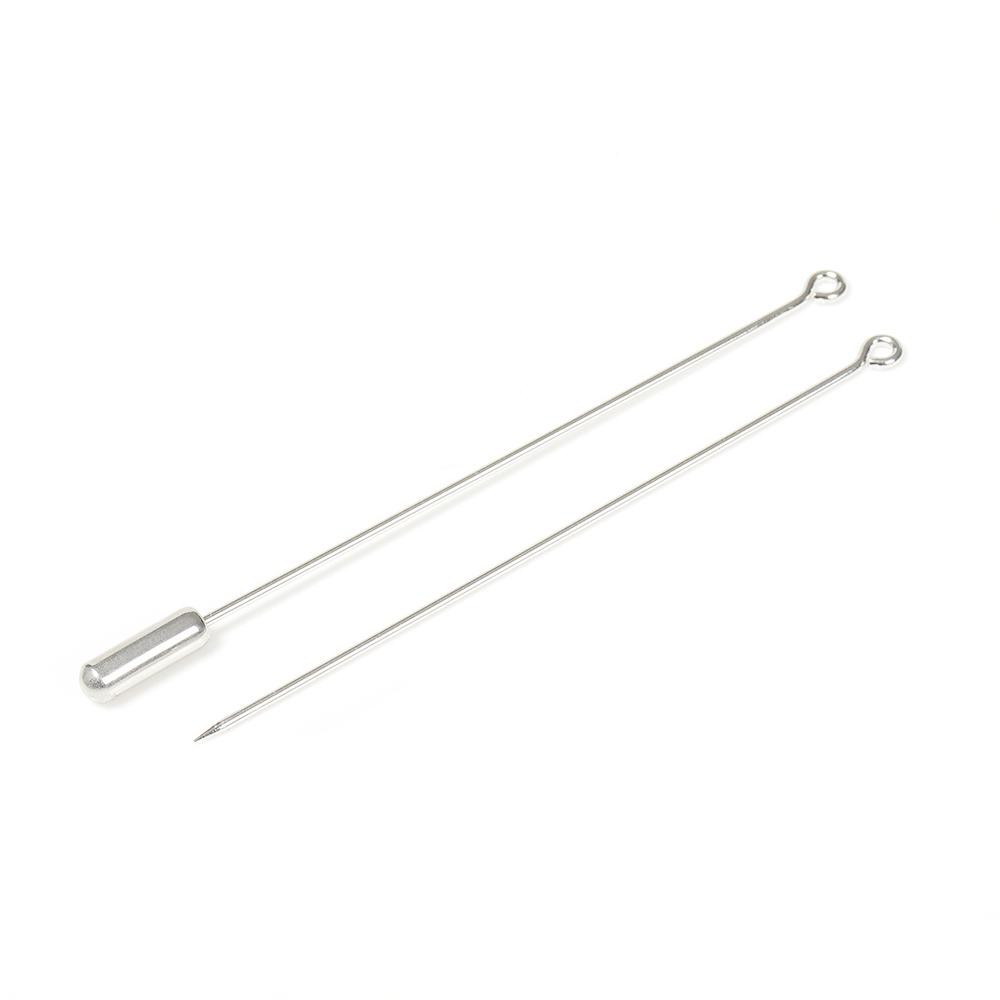20pcs DIY Brooch Pin Base 50/70mm Long Brooch Pin Settings Loop Eye Brooch Safety Stopper Jewelry Making Components Wholesale