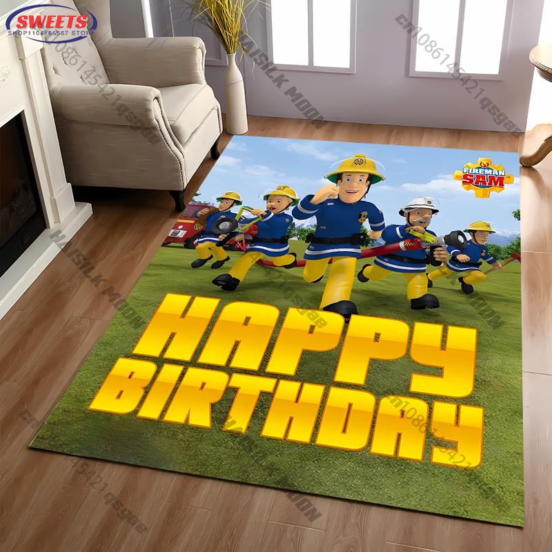 

Cute Fireman S Sam Carpet New Release! Rug for Living Room Bedroom, Children s Room,Durable Machine Washable Mat, Gifts for Kids 60cm x 90cm