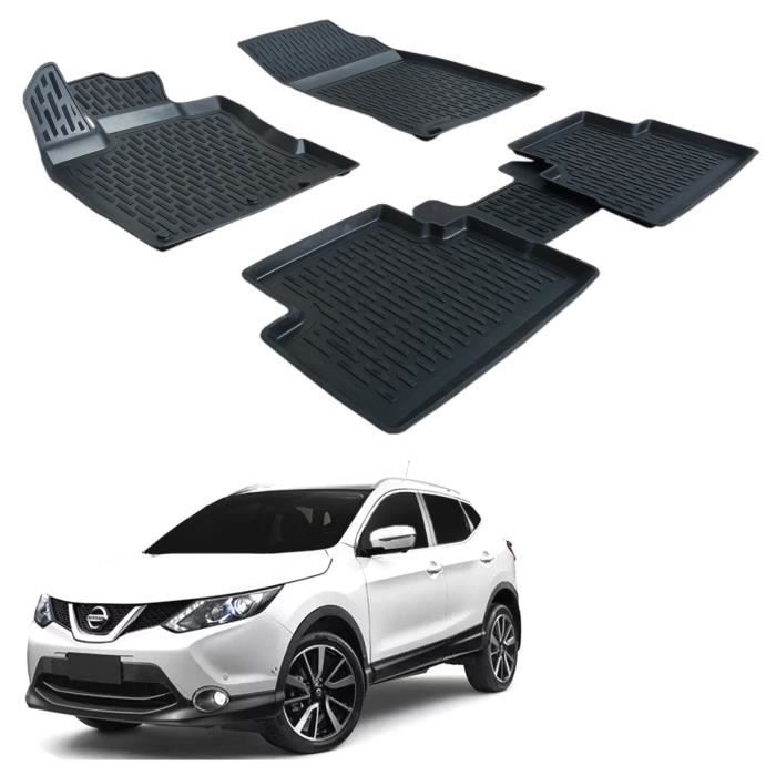 Tapis de sol 3D - SCOUTT - Nissan Qashqai J11 - Caoutchouc Premium - Sur mesure - Noir