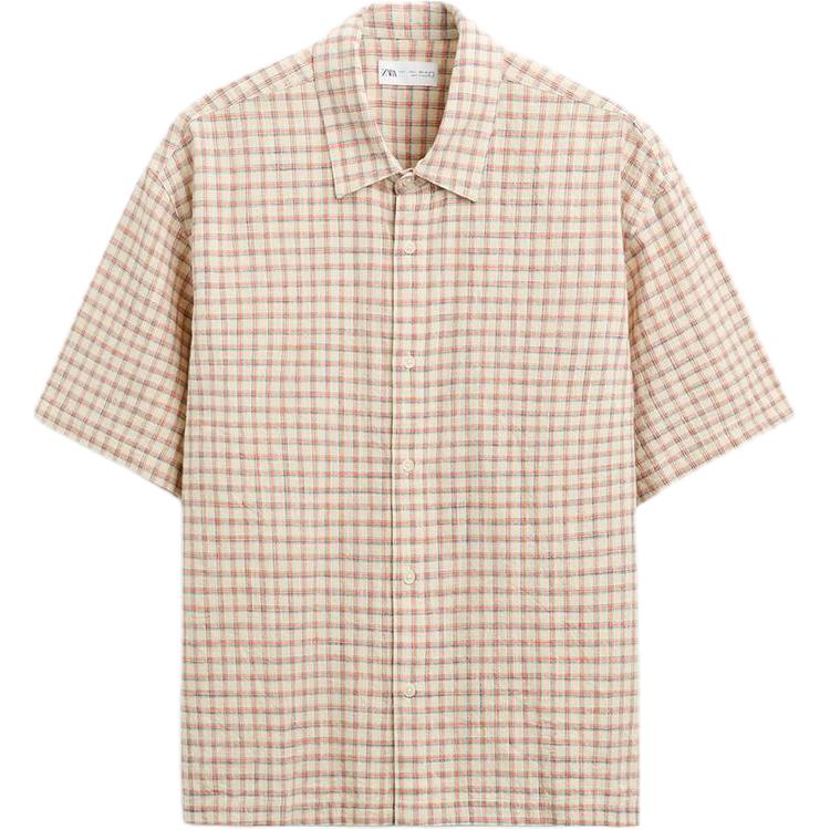 

Zara Checked Short Collar Short Sleeve Shirt Men shirts Dark-Orange 6103320-614 M
