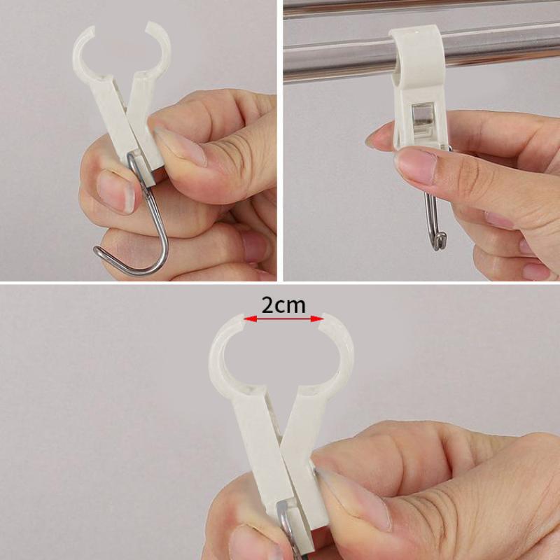 8Pcs Tube Clamp Hook Kitchen Bathroom Multi-Function Hanger Hook Clasp Towel Rack Pipe Clip Hooks