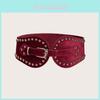 Waist Belt For Women Faux Leather With Studded Design Adjustable Wide Corset Style Fashion Accessory