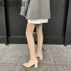 Fashion Winter Woman Over the Knee High Boots Fashion Slip On Sock Long Boots Shoes Ladies Elegant Square Heel Women's Footwear
