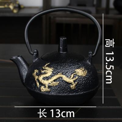 Zen Tea Iron Teapot Office Desktop Drinking Tea Dragon and Phoenix Monk Lifting Beam Pot Charcoal Fire Iron Furnace Metal Handicraft Ornament