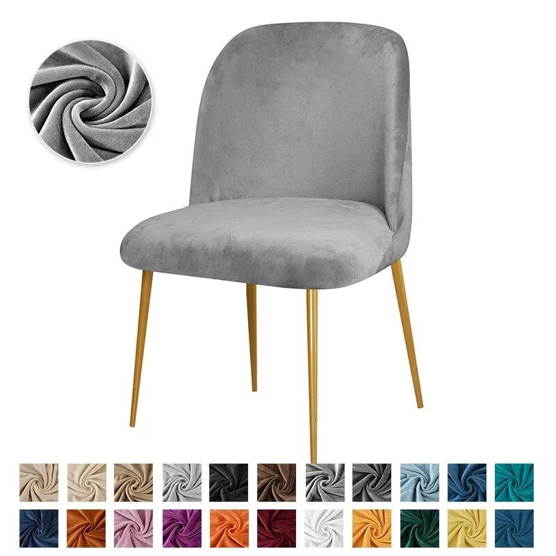 1/2/4/6 Pc Velvet Duckbill Makeup Chair Covers Round Bottom Stool Accent Low Back Dinning Office Chair Slipcover  Seat Cover