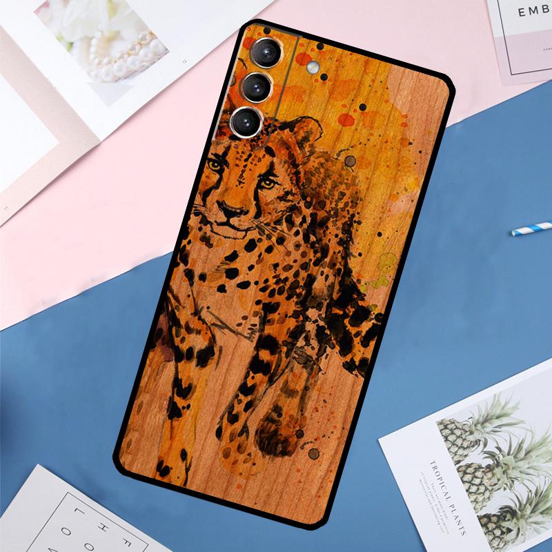 Deer Lion Elephant Wood Animal Case For Samsung Galaxy S25 Ultra S21 S22 S23 S24 Ultra S9 S10 Plus S20 FE S25 FE Back Cover