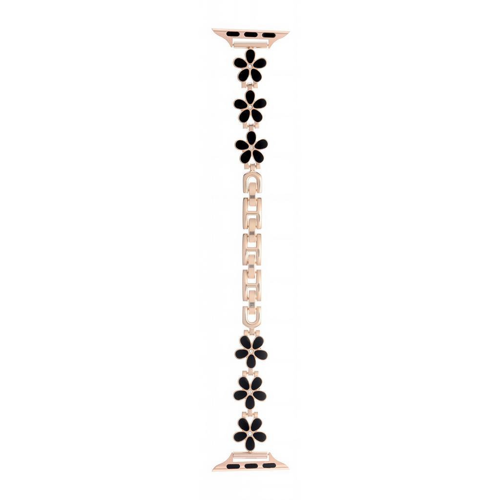 Metal Strap For Apple Watch Series 10 9 8 7 SE 6 5 4 3 2 1 42mm 41mm 40mm 38mm Five Petal Flower Bracelet Watch Band