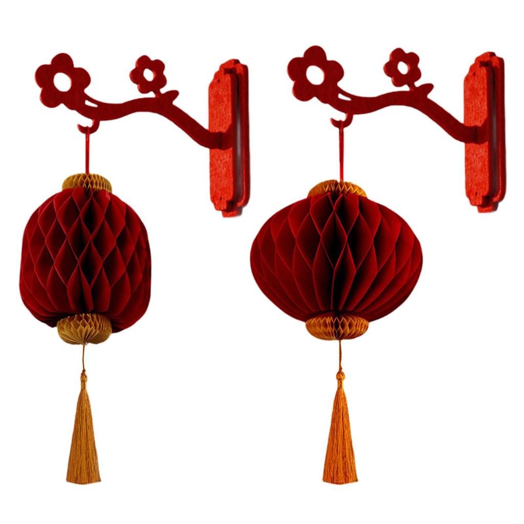Chinese New Year Felt Lantern for Balcony Party Supplies Spring Festival