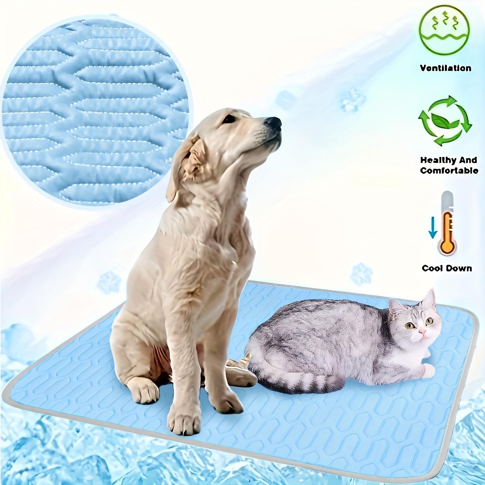 

Upgraded Dog Cooling Mat - Breathable Polyester for Summer, Keeps Pets Cool & Comfy | Easy-Clean, All Dog Sizes M синий