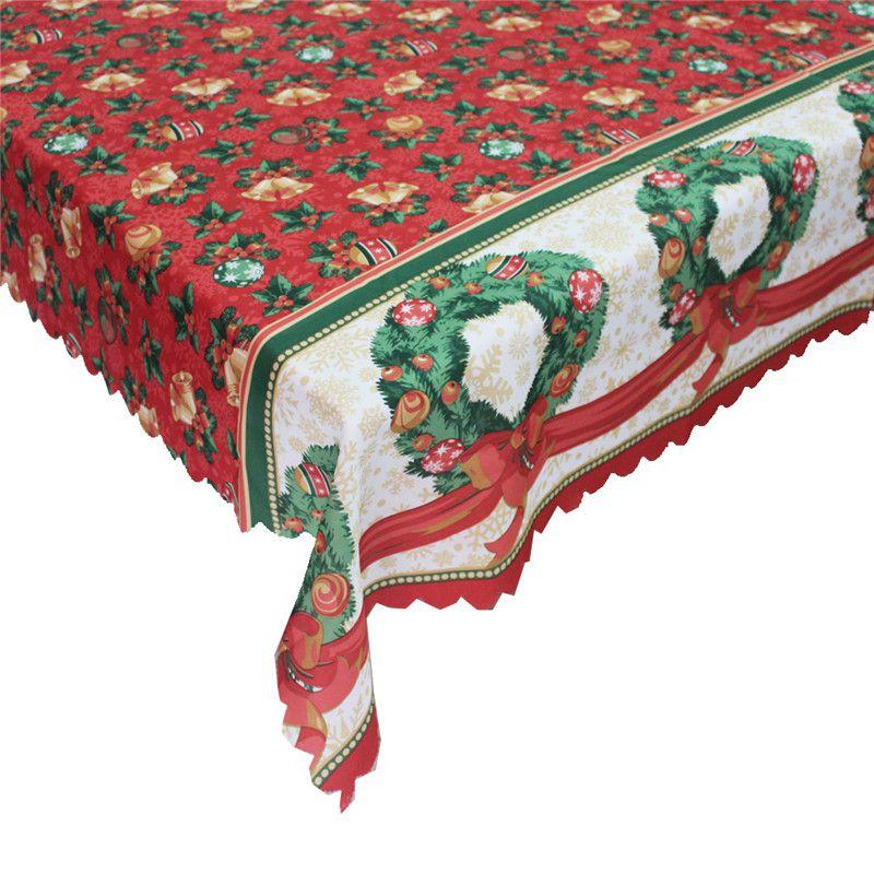 Fashionable Christmas Tablecloth Rectangular Polyester Holiday Home Decoration 150x180cm