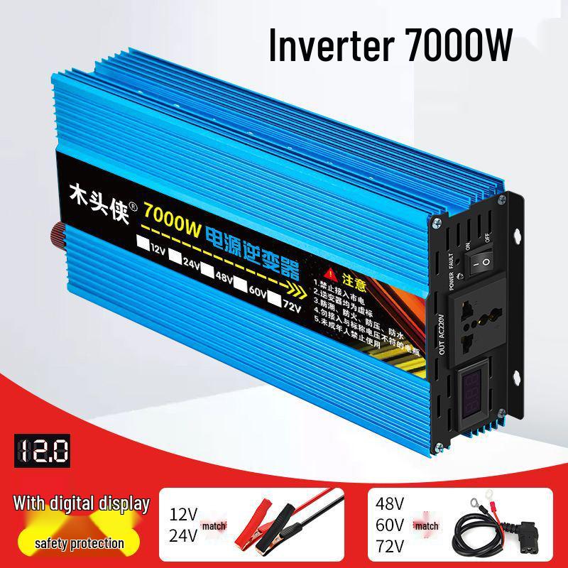 High-Power Inverter 12V/24V/48V/60V to 220V, 3000W/4000W/5000W for Car/Home Use