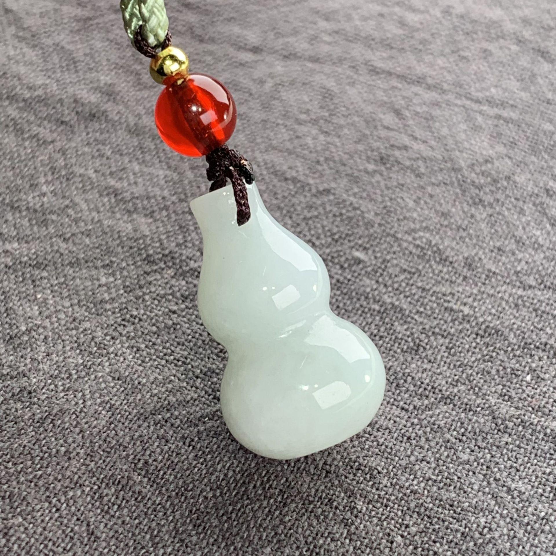 Мьянманский Нефрит Класса А Натуральный Подвеска Жуи для Мужчин и Женщин - Ювелирные Изделия Бобово-Зеленого Цвета