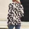 Top Casual de Moda para Mujer con Cuello en V, Manga Larga Raglán Plisada con Estampado Floral