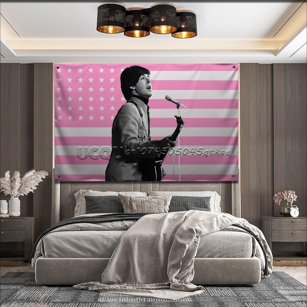 

America USA P-Paul M-McCartney Flag For Garden Flags Party Living Room Home Balcony Wall Decor Banner Bedroom Tapestry Outdoor 29x37in