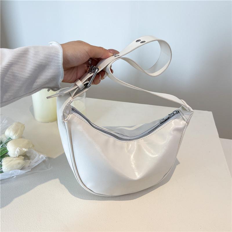 

Ретро сумка-пельмень, сумка подмышку, новая легкая повседневная однотонная на плечо, сумка-мессенджер, женская сумка белый