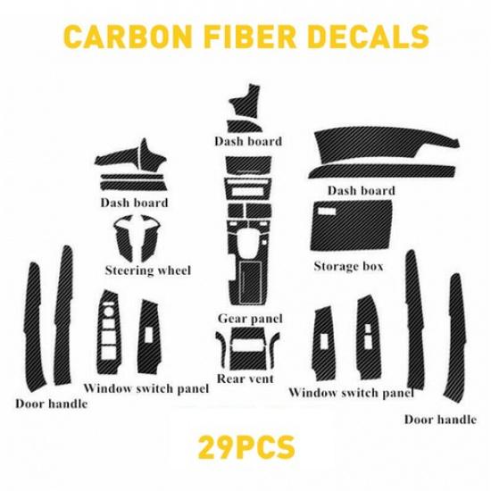 29PCS Car Carbon Interior Fiber Decal Cover Trim Set 2008-2012 For Honda Accord