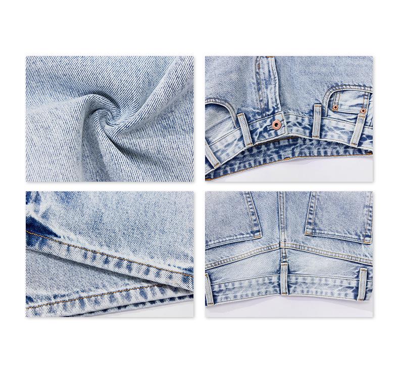 Women's Retro Sky Blue High-Waist Jeans, 2026 Spring/Summer Collection - Loose, Slimming, Floor-Length, Straight-Leg Versatile Pants