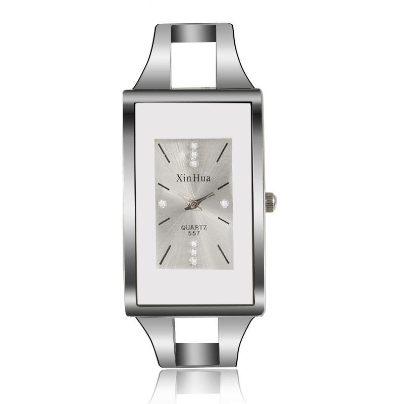 Women Bracelet Watch Xinhua Quartz Wristwatch Crystal Fashion Silver Casual Drop Ship Stainless Steel Relojes Mujer Bangle Clock