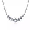 Elegant Women's Moissanite & Zirconium Silver Pendant Necklace - Shiny Choker Chain
