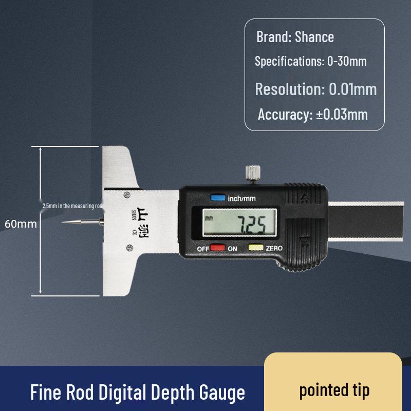 Shan Ce 0-30mm Digital Tire Tread Depth Gauge - Electronic Groove Measure Tool