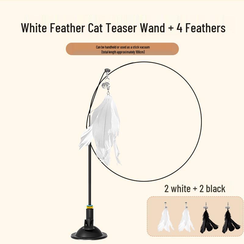 Self-Entertainment Cat Teaser Wand with Suction Cup - Stress Relief Toy for Kittens