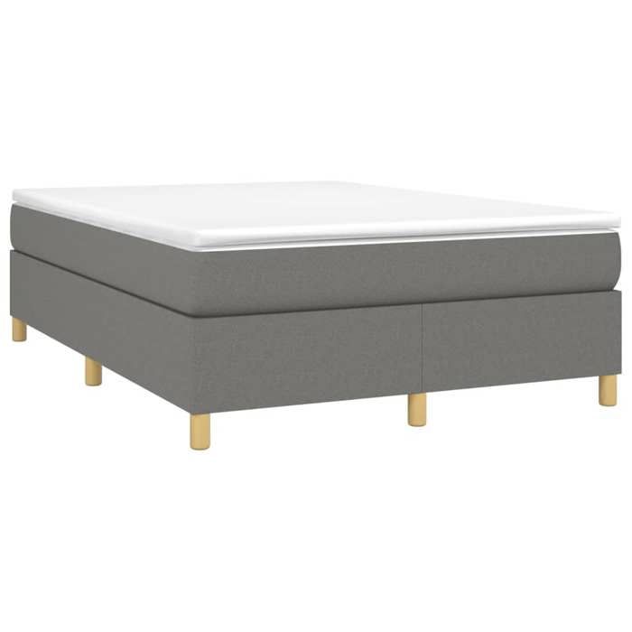 Maison Exclusive - Sommier à lattes de lit avec matelas Gris foncé 140x200cm Tissu