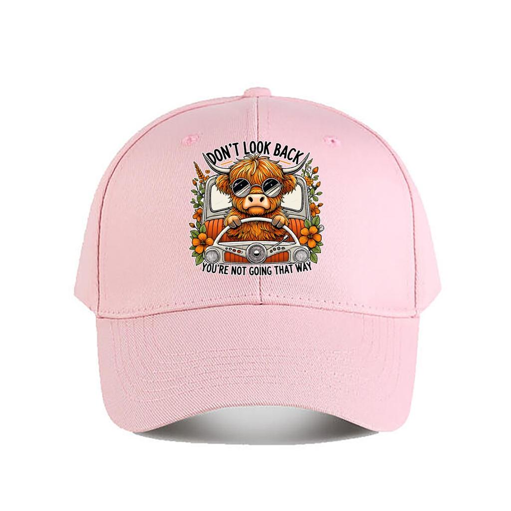 Funny Highland Cow Vintage Graphic Baseball Cap Fashion Unisex Sunhat Womens Outdoor Sports