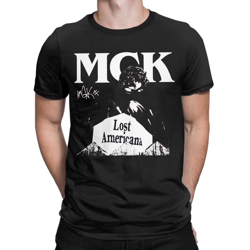 

Мужская Женская Футболка MGK Lost Americana Музыкальный Тур Новинка Чистый Хлопок Футболки с Короткой Рукавой Футболки с Круглым Воротником Одежда S