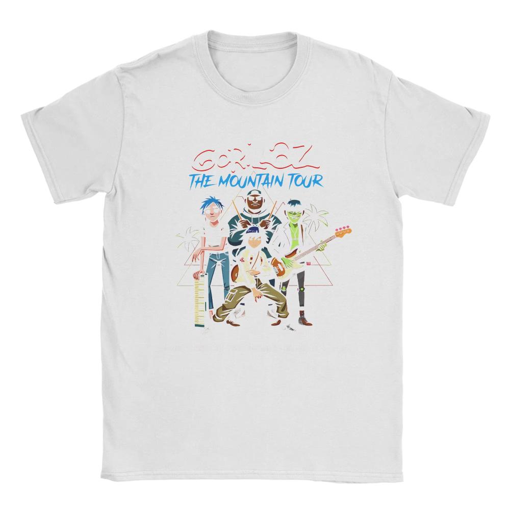 

Novelty Gorillaz The Mountain Tour T-Shirt for Men Women O Neck Pure Cotton T Shirt Short Sleeve Tees Clothes 3XL