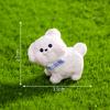 Cute White Running Puppy 3D Resin Figurine Pet Dog Bichon Frise Desktop Decoration Garden Moss Miniatures Sence DIY Decoration