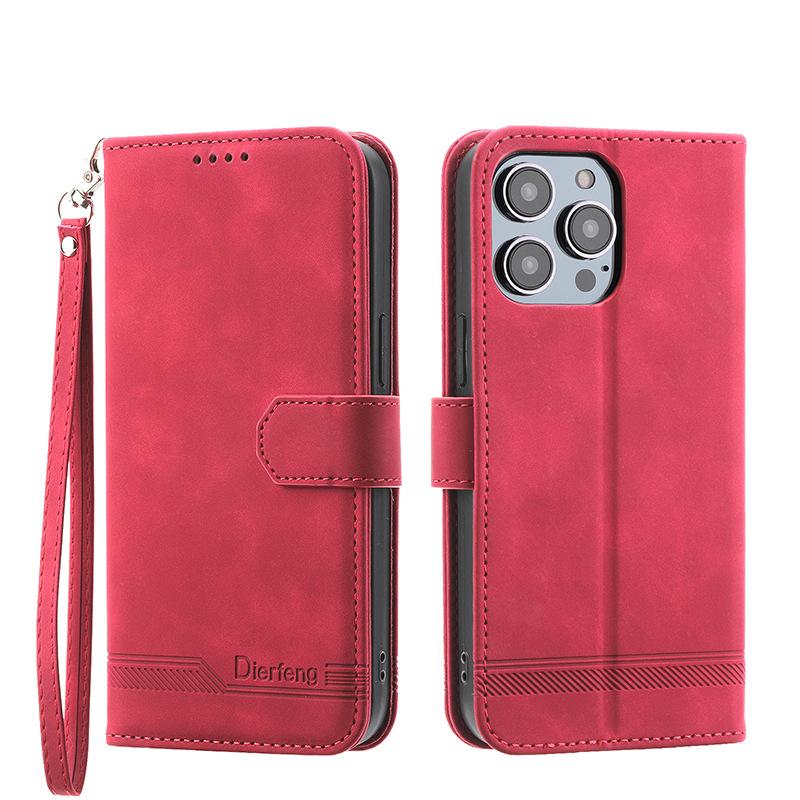 Foreign Trade Flip Card Protective Case, Suitable for Iphone15 Mobile Phone Leather Case Samsung Skin-sensitive Magnetic Suction Sharp MOTO