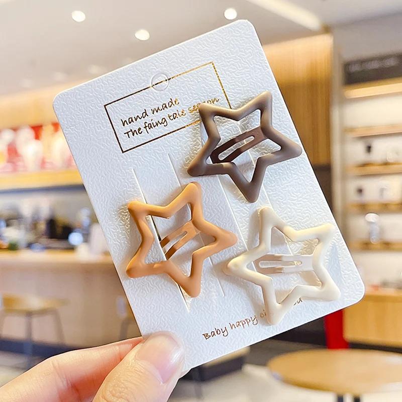 3/4 Pcs/Set New Women Girks Vintage Frosted Geometry Ornamentr Hair Clips Adult Lovely Alloy Hairpins Female Hair Accessories