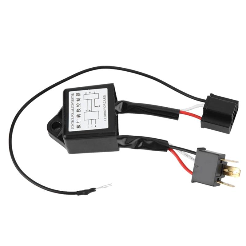 1 Stück Auto LED Scheinwerfer Verpolungswandler Polaritätsinverter Positiv Negativ Schalter Kabelbaum Adapter für H4 Xenonlampe