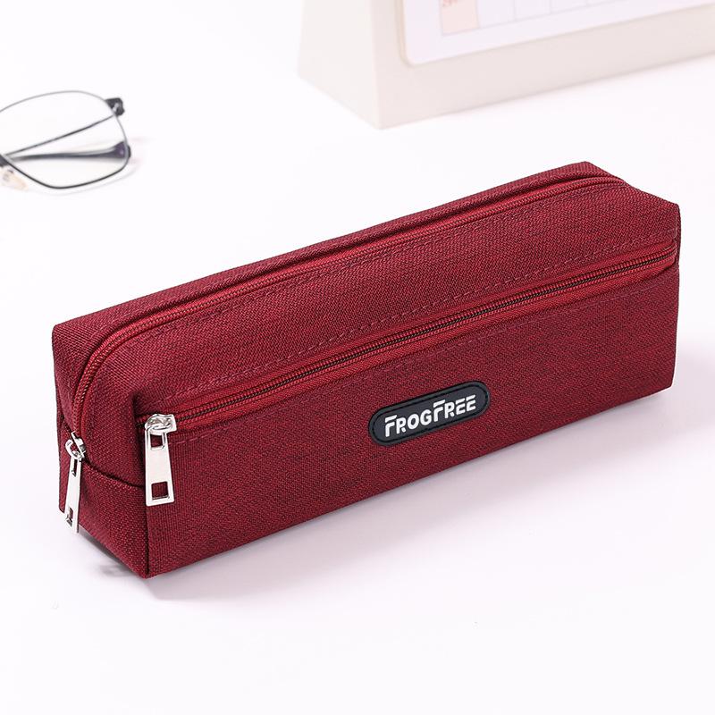 Canvas Pencil Bags Solid Color Stationery Pouch Modern Pen Storage Bag  for Student Kids