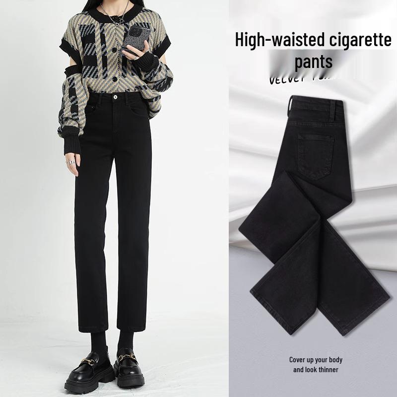 

Women s Fleece-Lined Slimming Black Straight-Leg Cigarette Pants – Petite Autumn/Winter 2024 Collection 27 fits 91-100 lbs