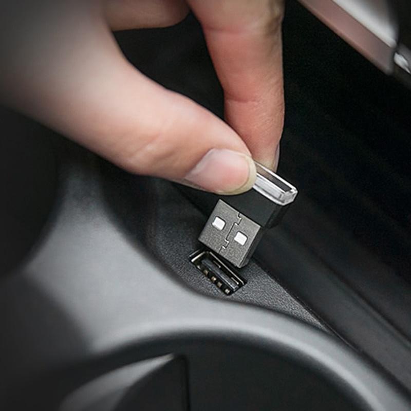2PCS Mini USB LED noční světla Atmosférická lampa do auta Dekorace do auta Okolní osvětlení LED neonová žárovka Auto zboží