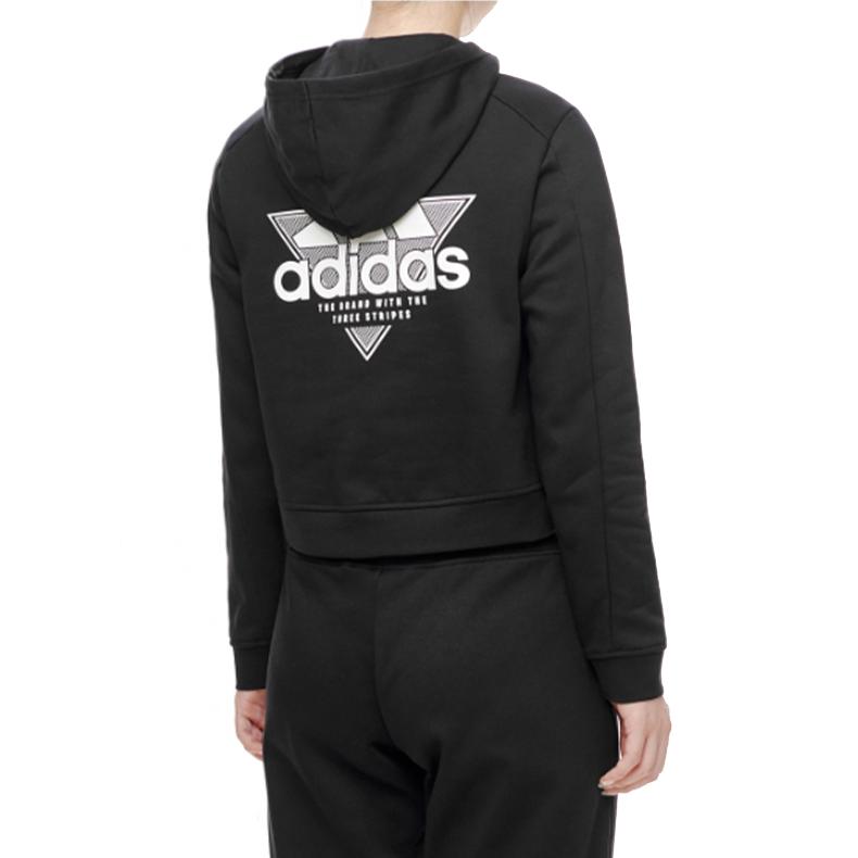 Adidas Soft Comfortable Hooded Sports Sweatshirt Women Sweatshirt Black GG6844