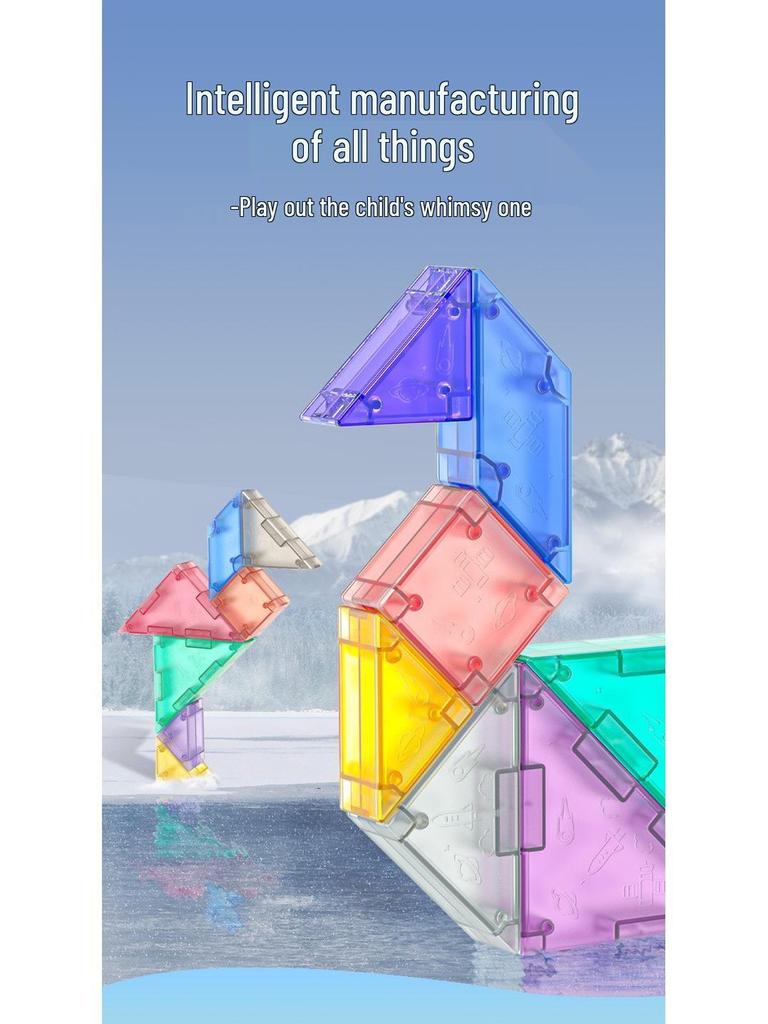 Qiyi 3D Magnetisches Tangram für Kinder: Frühpädagogisches Puzzle und Gehirnentwicklungsspielzeug