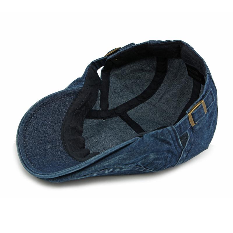 Denim Hat Women Beret British Vintage Forward Hat Men's Peaked Cap