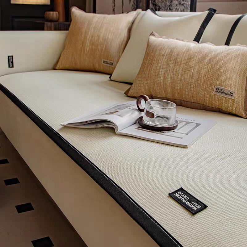 

Охлаждающая летняя подушка для дивана, коврик для дивана из ротанга, дышащий нескользящий защитный чехол для дивана 60*60cm бежевый