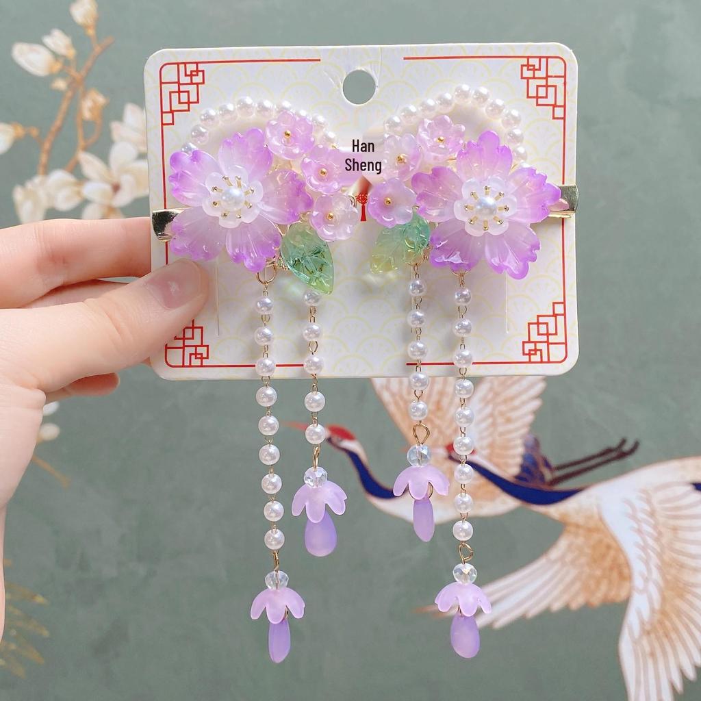 Ancient-Style Hanfu Hair Accessories: Tassels & Chinese Hairpins for Girls' Costumes