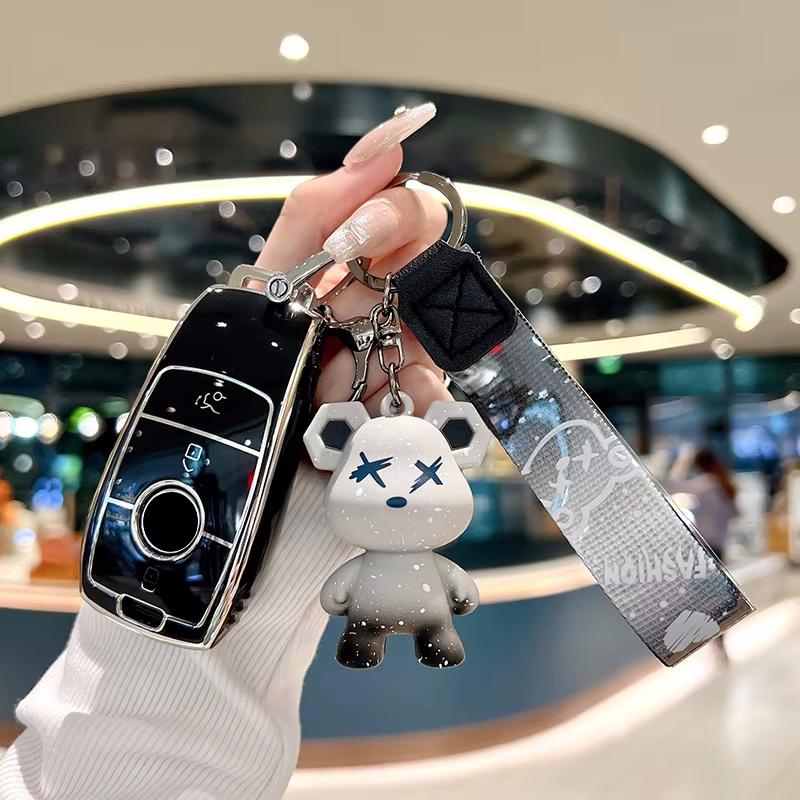 New Car Key Case Cover Shell Fob Keychain For Mercedes Benz A C E S Class W204 W205 W212 W213 W176 Glc Cla Amg W177  Accessories
