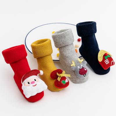Kleinkind Kinder Baby Jungen Mädchen Weihnachten Santa Deer Anti-Rutsch Gestrickte Warme Socken