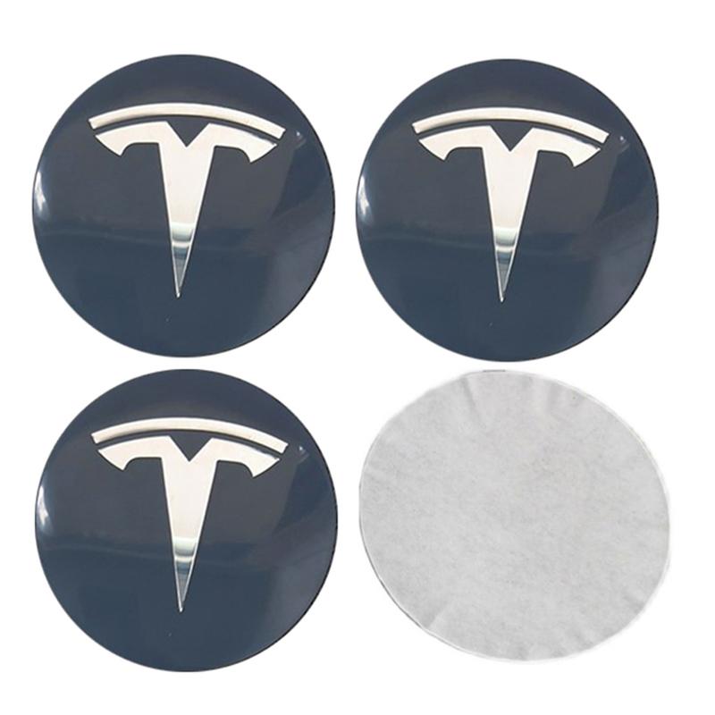 4pcs 56mm Car Wheel Center Hub Cap Badge Emblem Decal Wheel Sticker For Tesla Model Y 3 S X Roadster