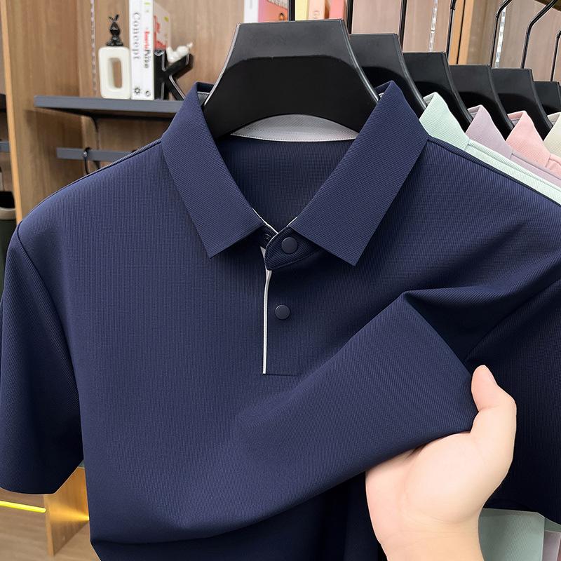 Summer Short Sleevepolo Men's Business Casual Breathable Lapel Collar T-Shirt