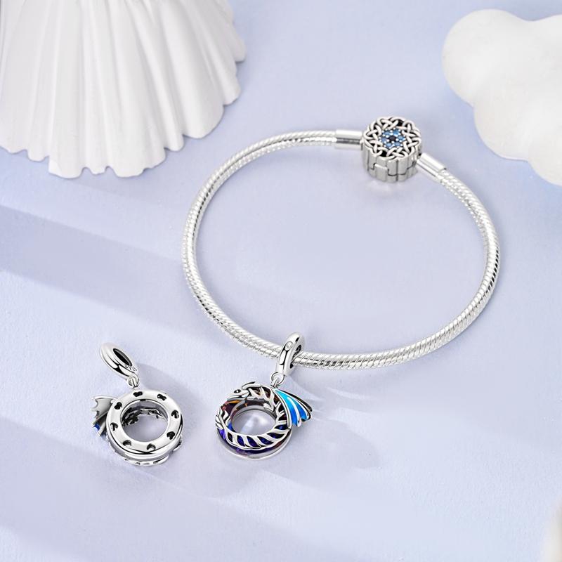 Original Kupfer Dali's Verdrehte Zeit&Glückliche Sterne&Bunte Palme&Panlong Anhänger Passend für Markenarmband DIY Schmuck