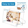 Clear Acrylic Photo Frame Sizes 6 7 8inch Magnetic Closure Sturdy Desktop Display Stand Quick and Easy Picture Swapping