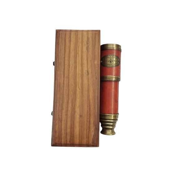 Marine Antique Design Dollond London Telescope 40.64 Cm Maritime Nautical Brass and Genuine Leather Spyglass with Leather Box Telescope